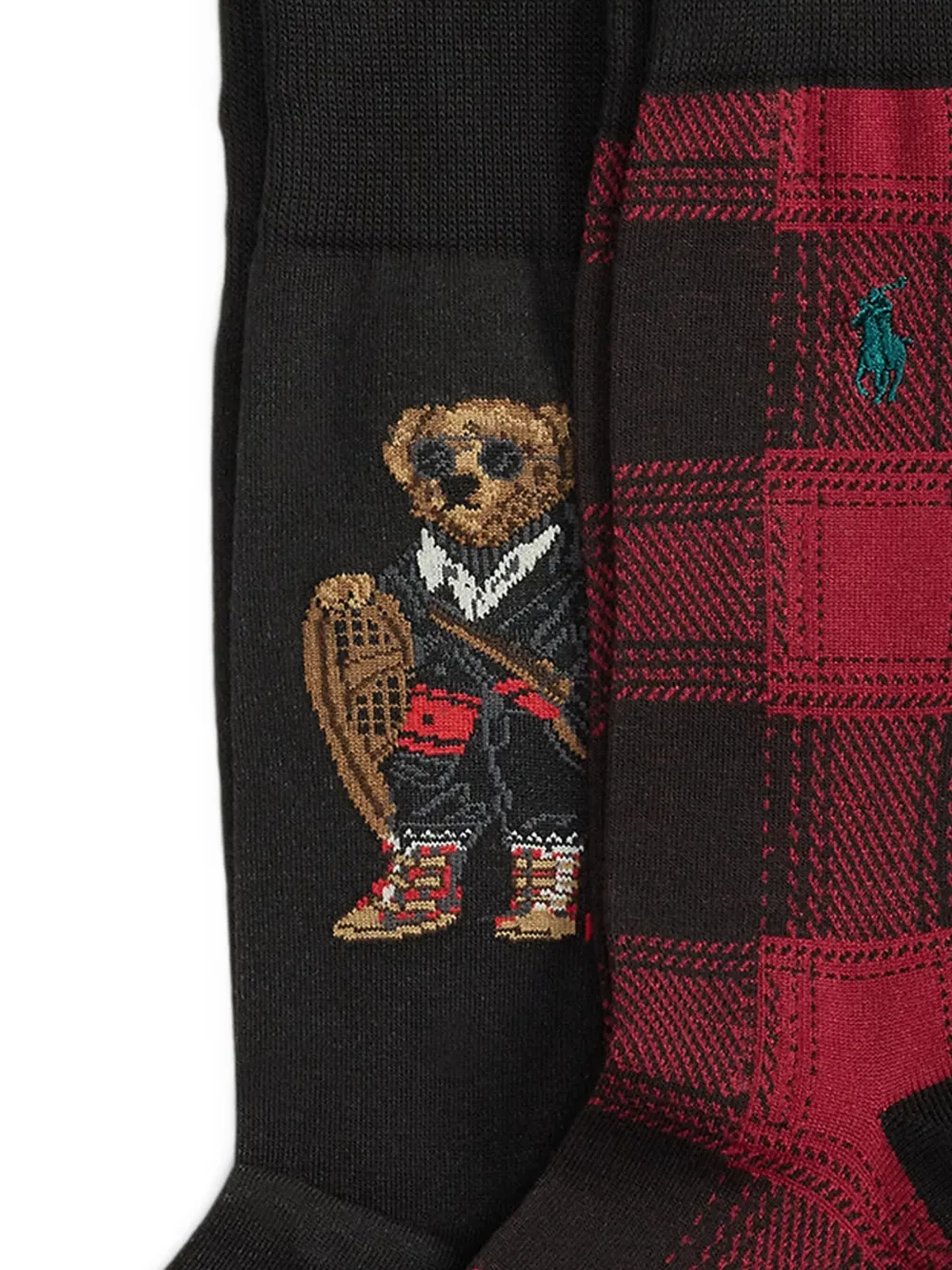 Polo Ralph Lauren bear plaid crew socks (pack of two) | Image 2