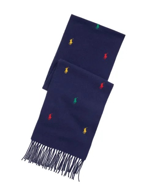 Polo Ralph Lauren Pony embroidered fringed scarf