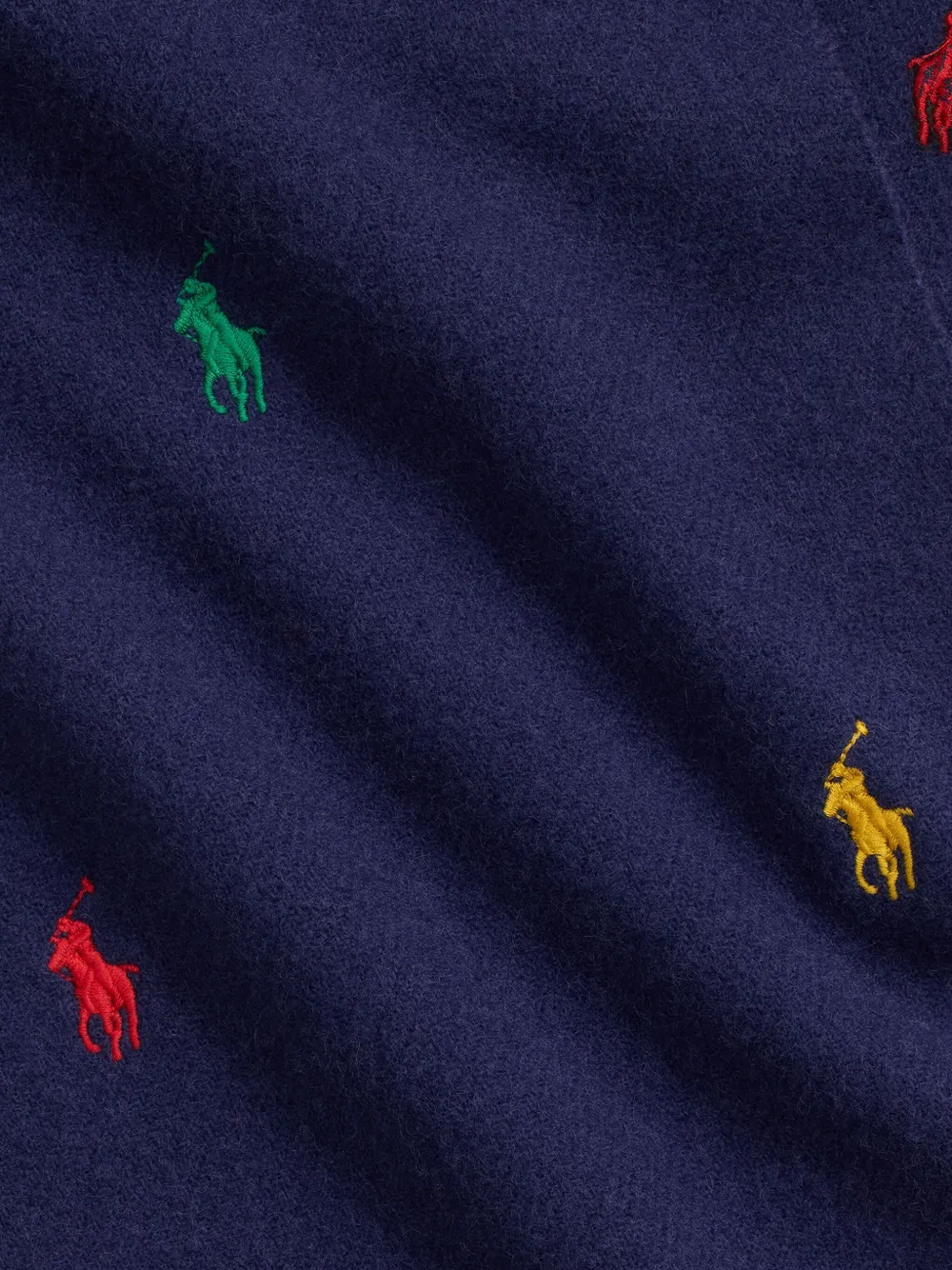 Polo Ralph Lauren Pony embroidered fringed scarf - Blauw