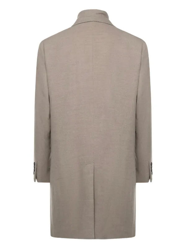 Eleventy Zip Single-breasted Coat in Grey