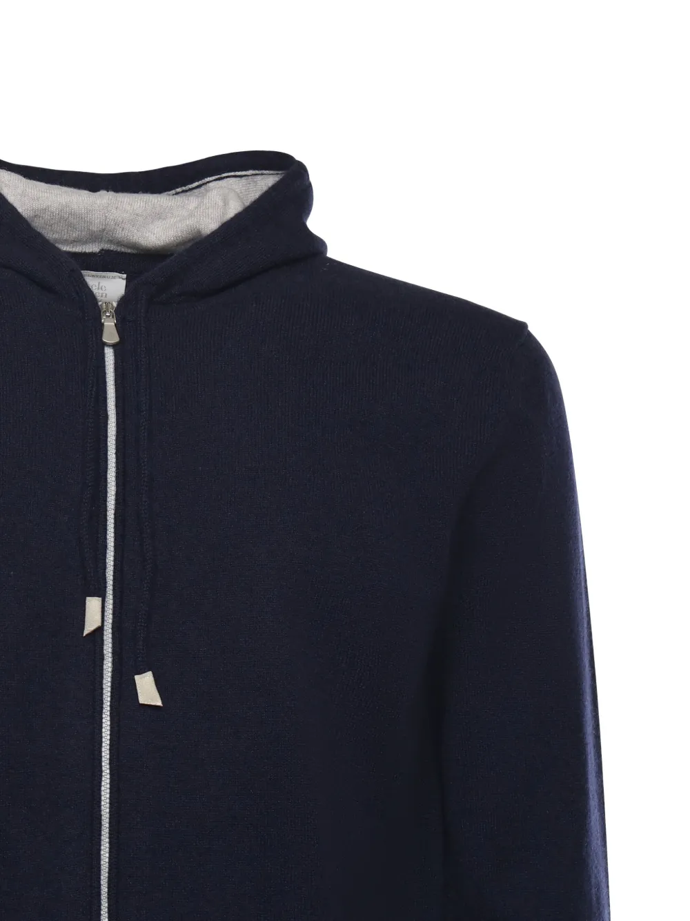 Eleventy Gebreide hoodie met rits Blauw