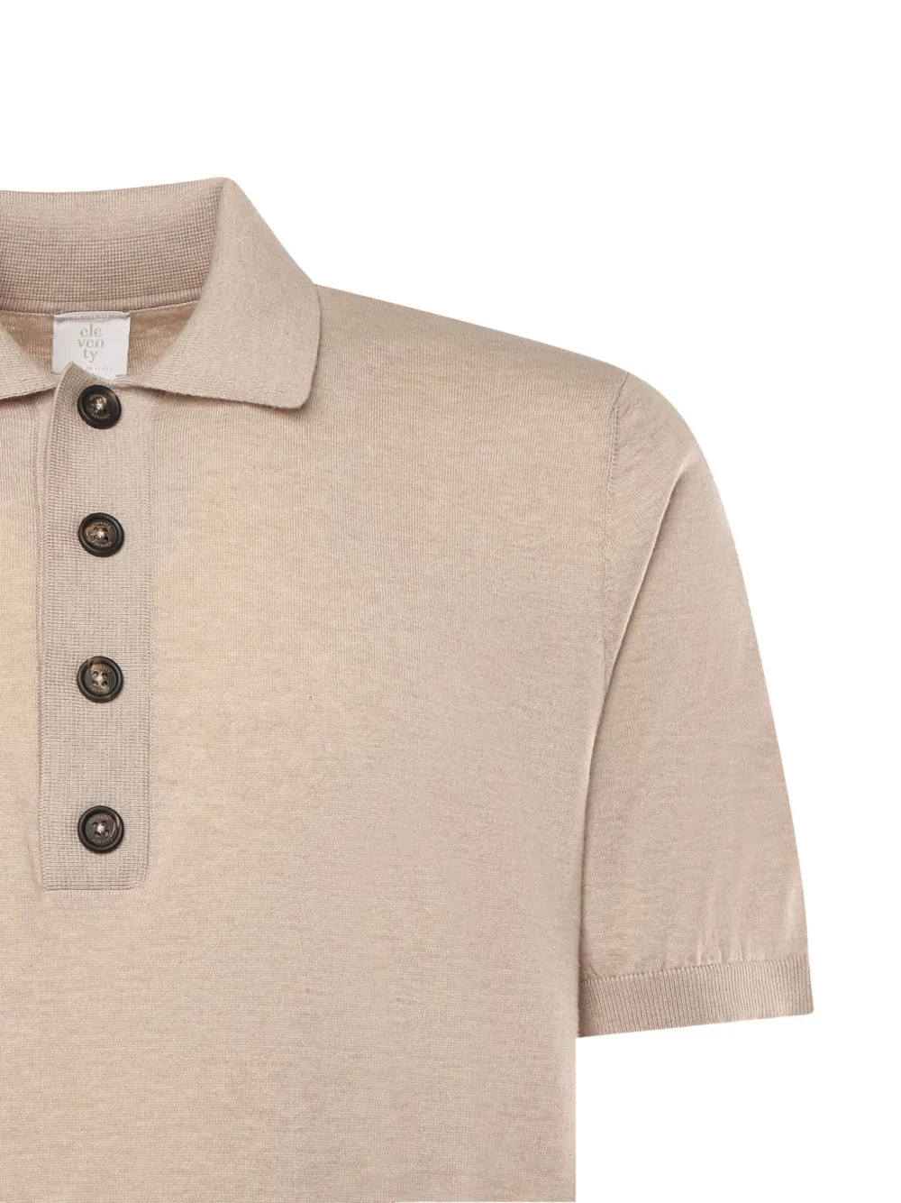 Eleventy Fijngebreid poloshirt Beige