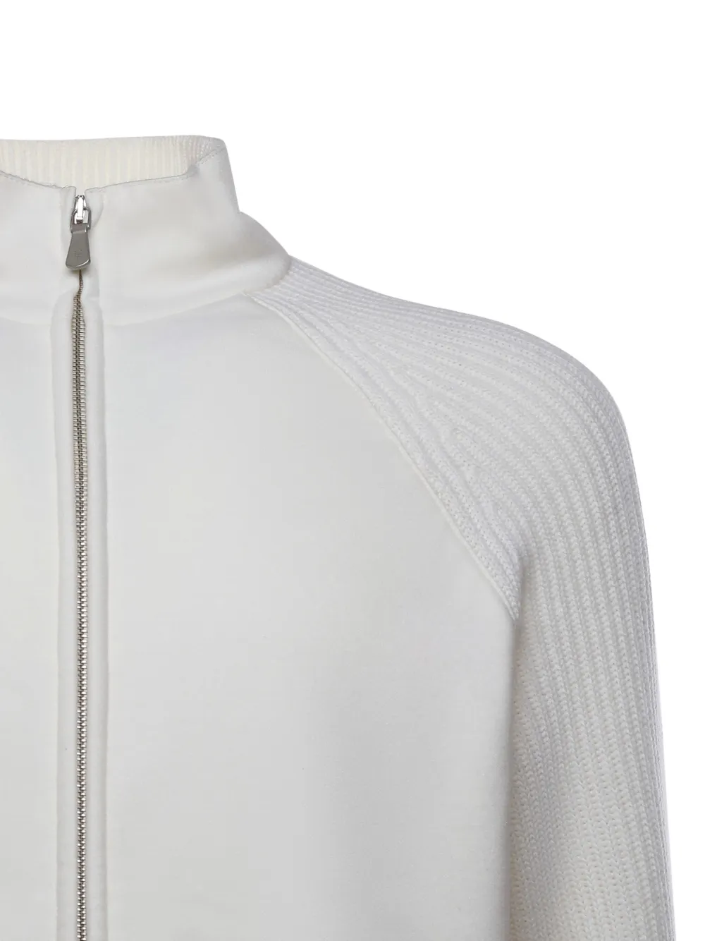 Eleventy Full Zipper Long-sleeve Casual Jacket In White