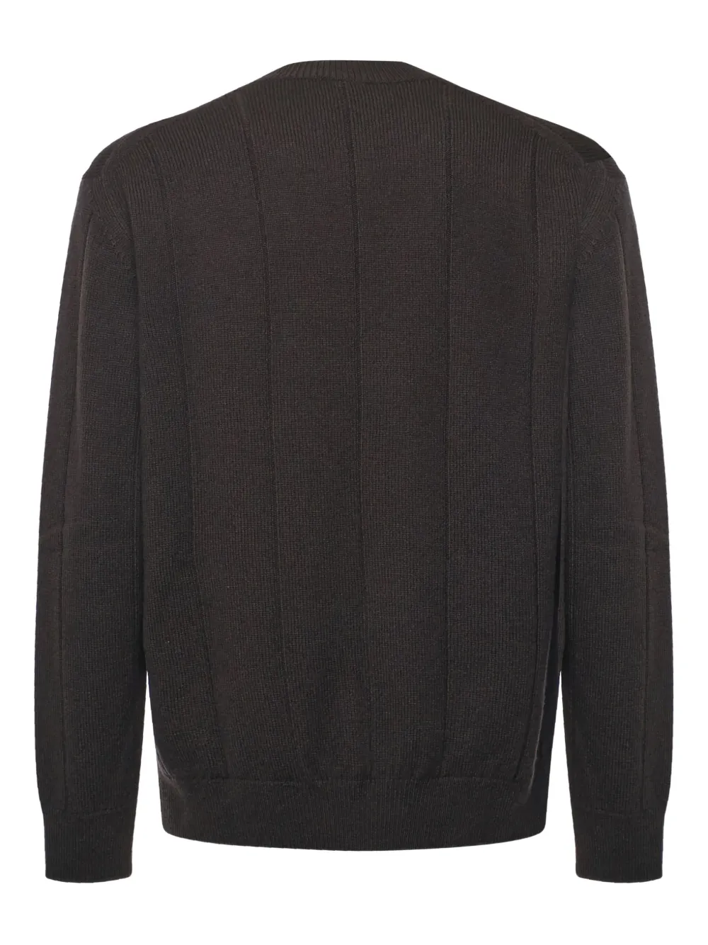 Eleventy Geribbelde sweater met ronde hals - Zwart