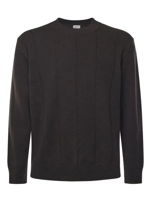 Eleventy Ribbed Crew-neck Sweater in Black