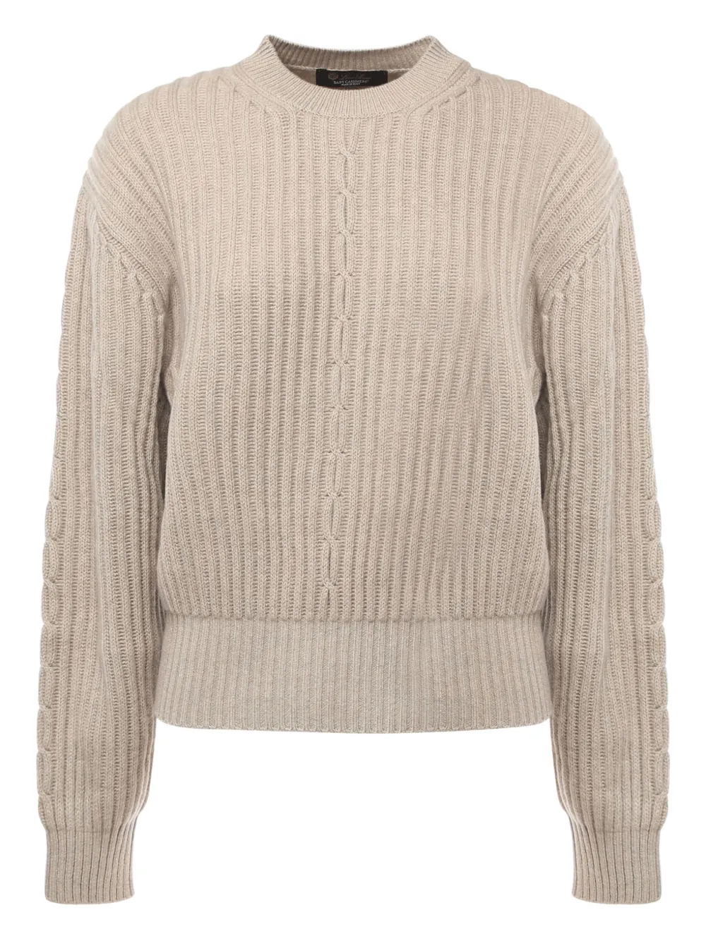 Loro Piana Cable-knit Cashmere Sweater In Brown