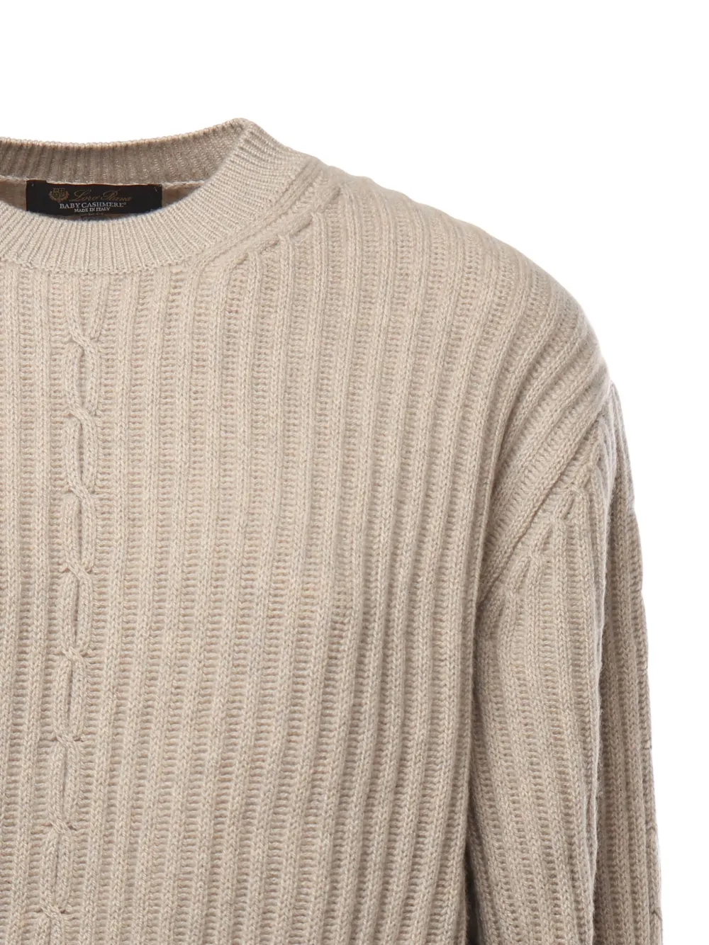 Loro Piana Cable-knit Cashmere Sweater In Brown