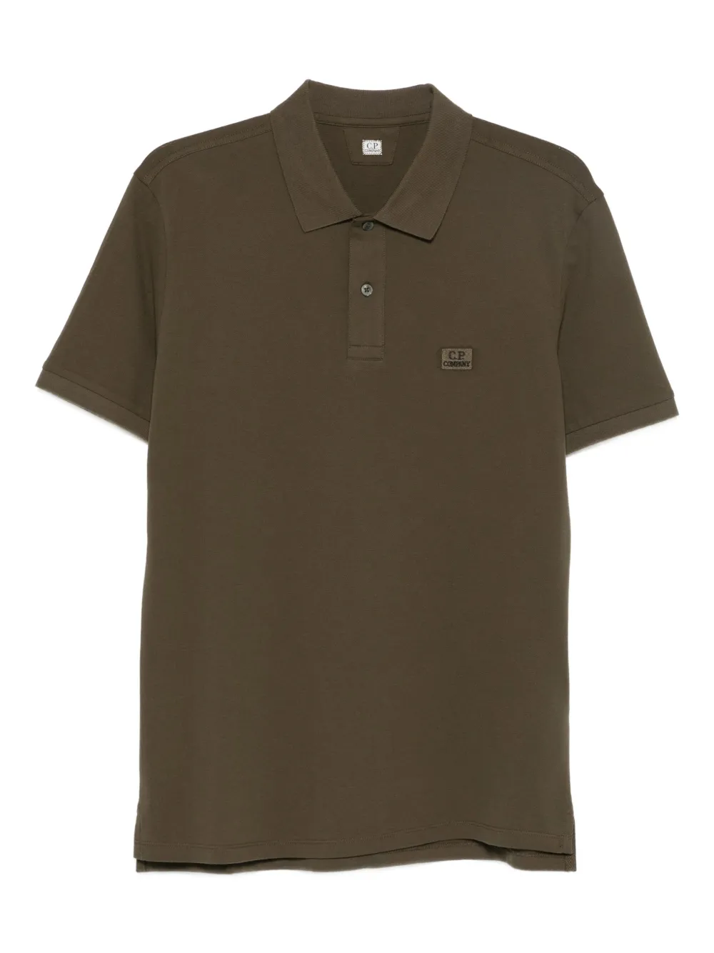 C.P. Company logo-patch polo shirt | Green | Image 1