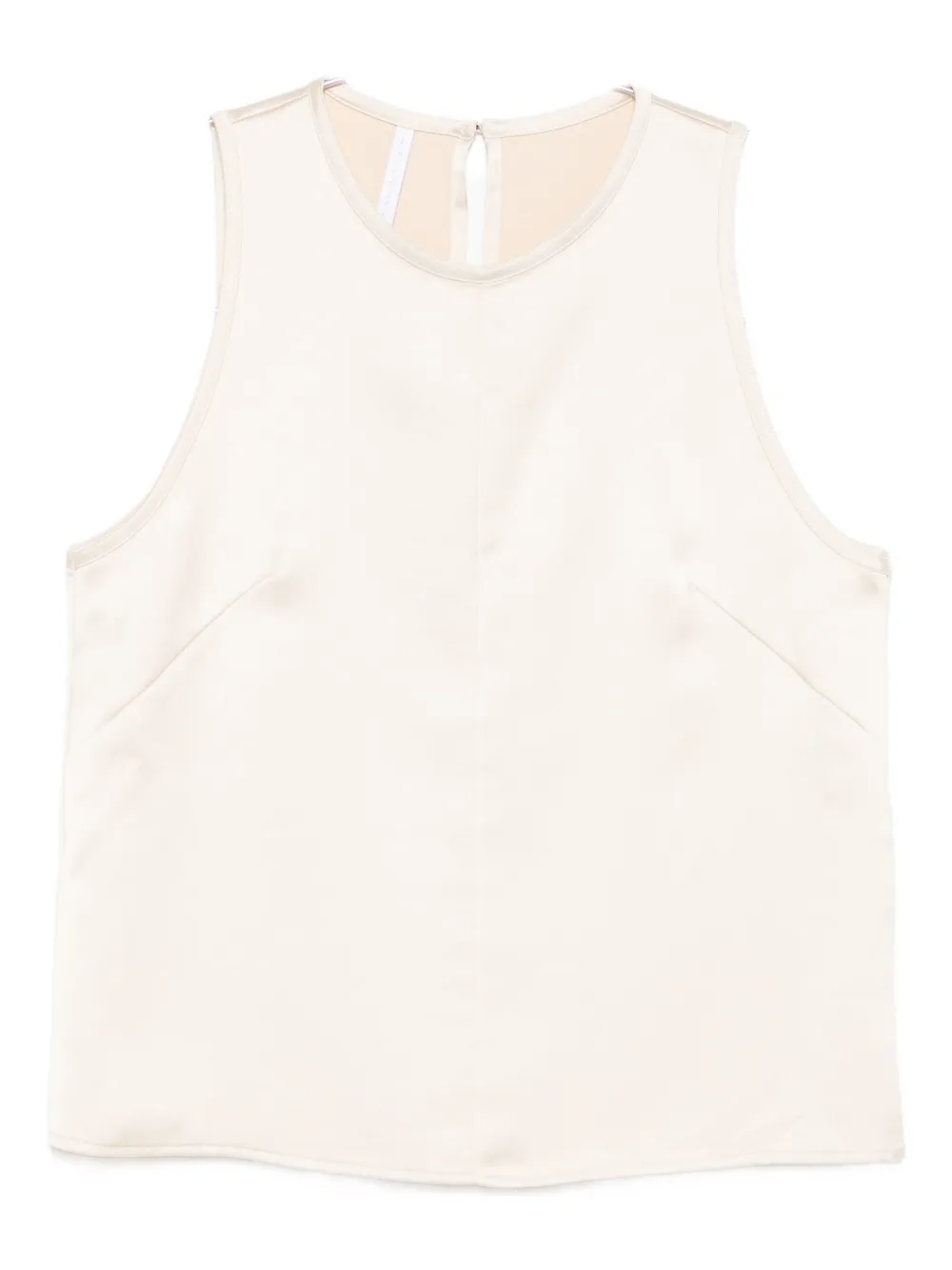 Imperial Sleeveless Satin-finish Top In White