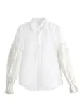 Noir Kei Ninomiya ruffled-sleeve shirt - White
