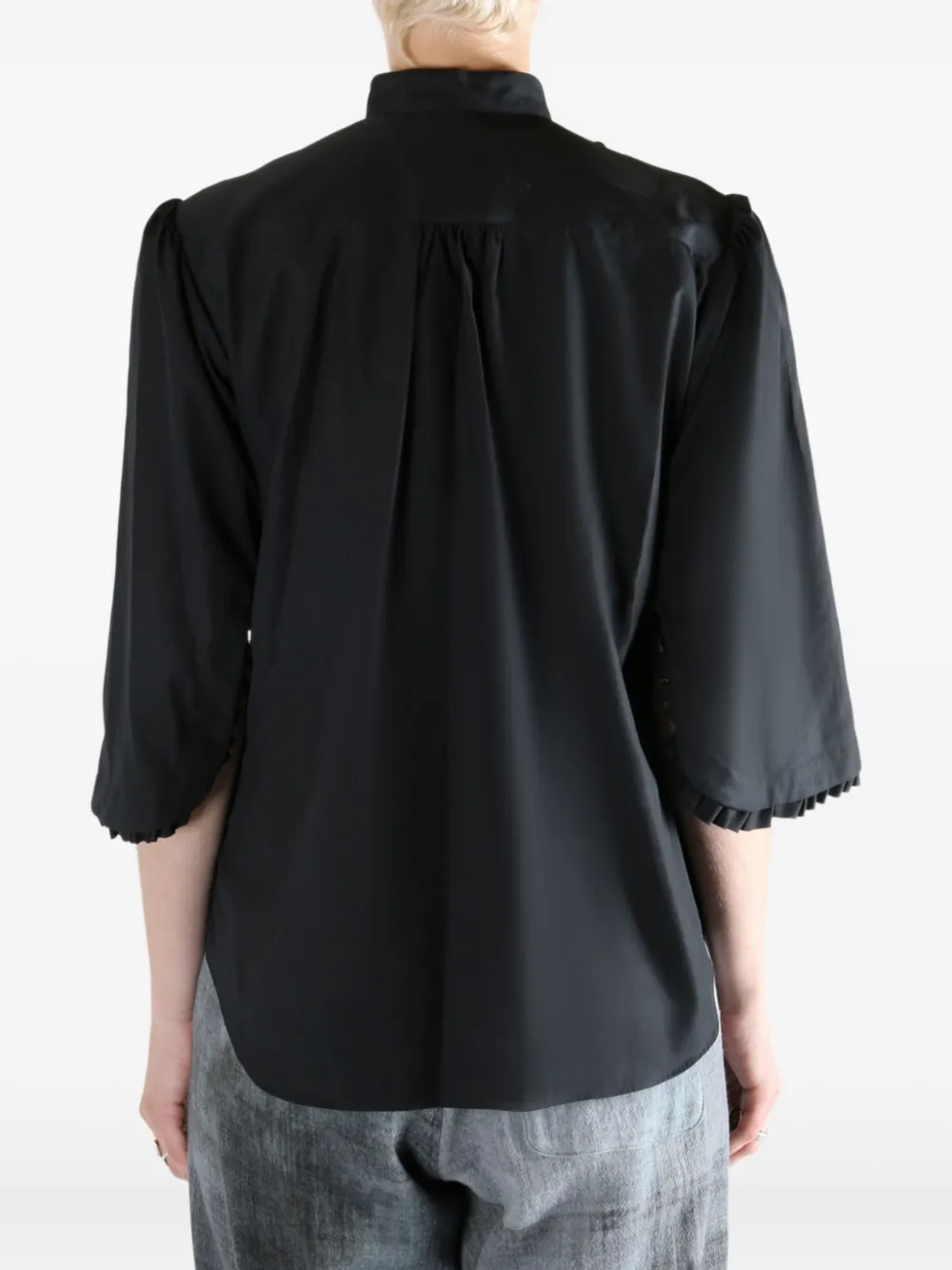 Noir Kei Ninomiya Ruffled-sleeve Top In Black