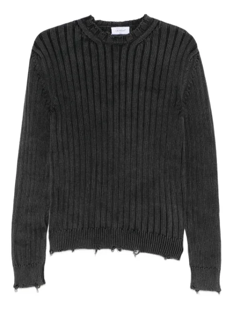 Off-White Geribbelde trui met gerafelde afwerking
