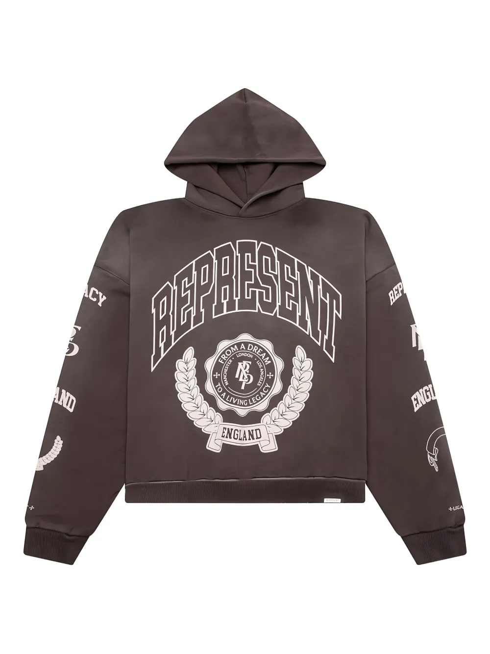 Represent logo-print hoodie | Brown | Image 1