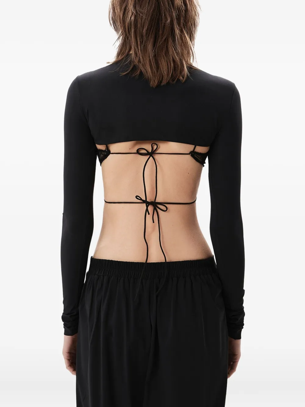 Amazuìn Jill top met kant en lange mouwen - Zwart