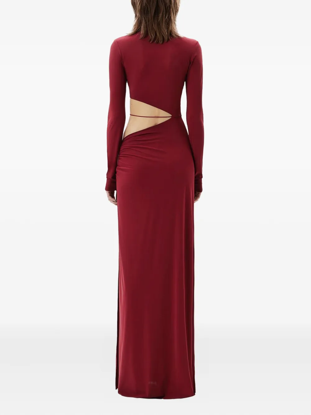Amazuìn Maggie Cutout Ruched Dress In Red