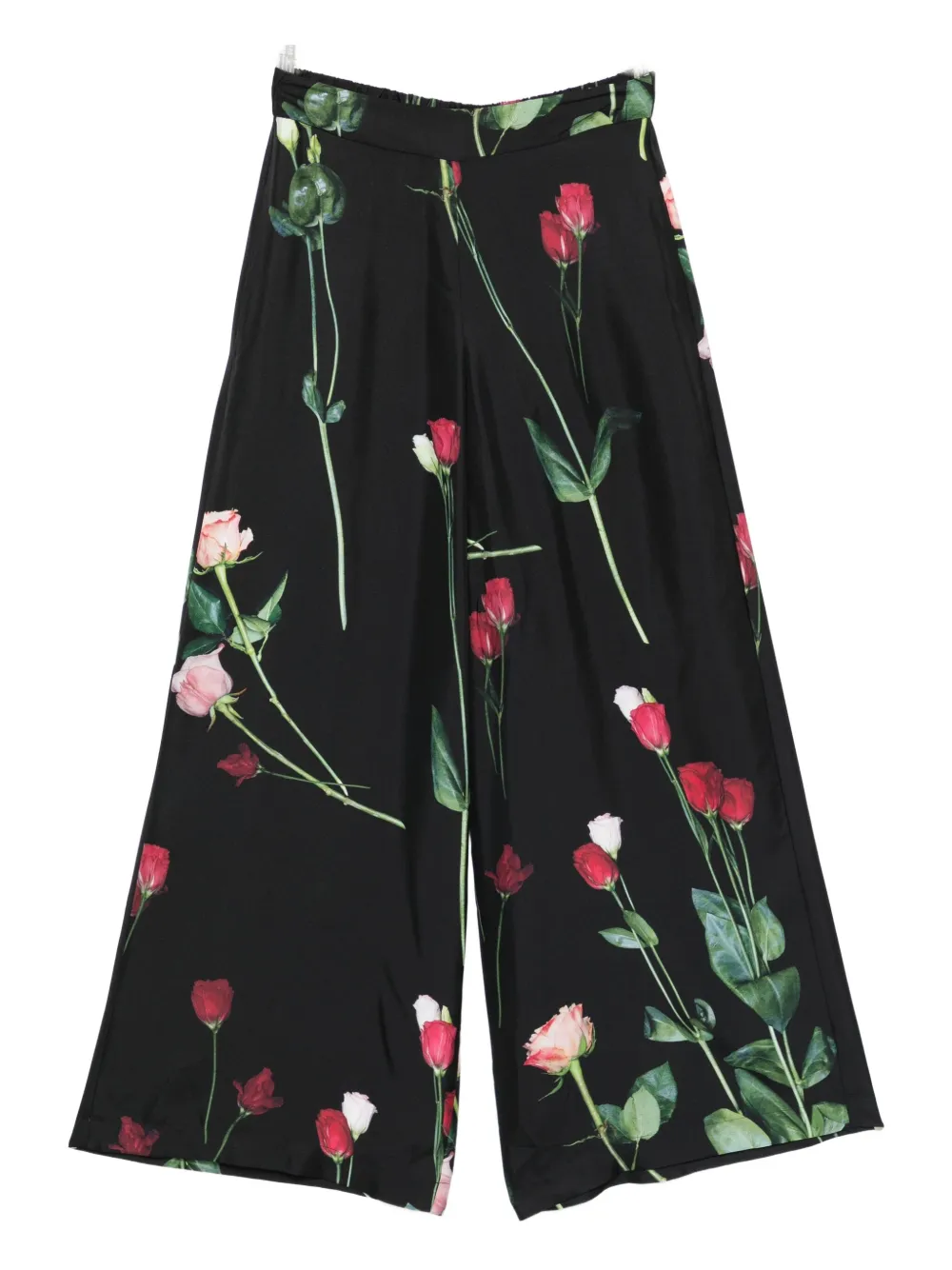 Antonio Marras Floral-print Wide-leg Trousers In Black