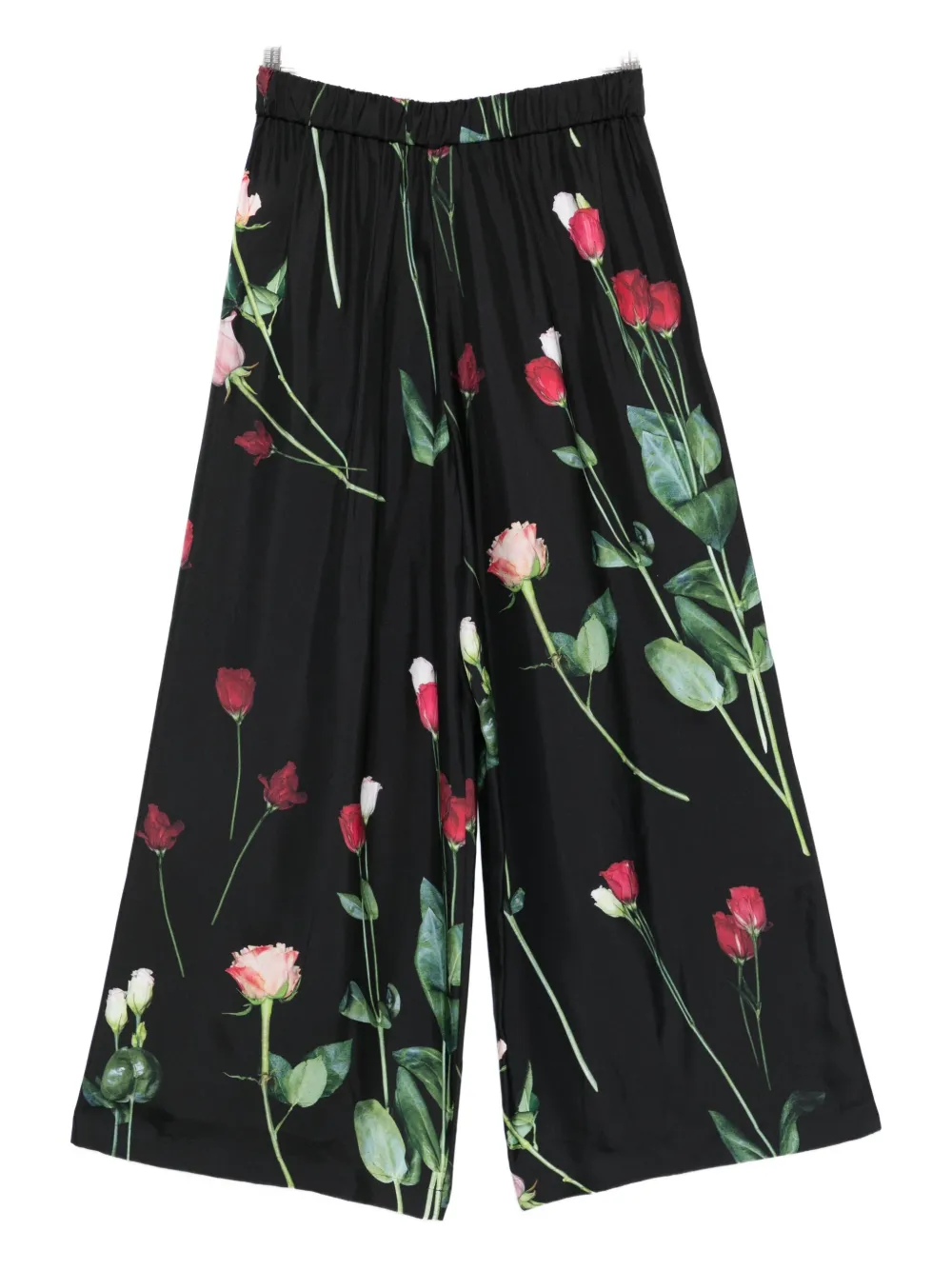 Antonio Marras floral-print wide-leg trousers - Zwart