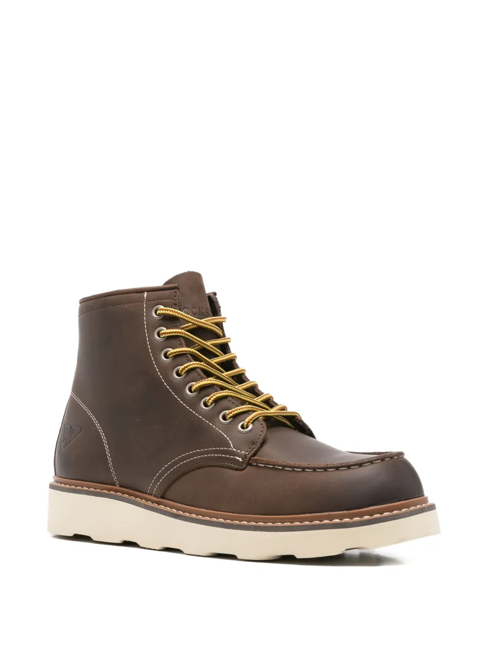 Docksteps Lace-up Leather Boots In Brown