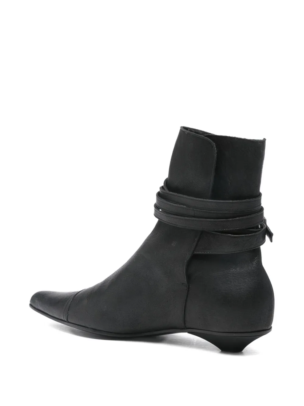 Pre-owned Romeo Gigli 1990s Strap-detail Ankle Boots In Black