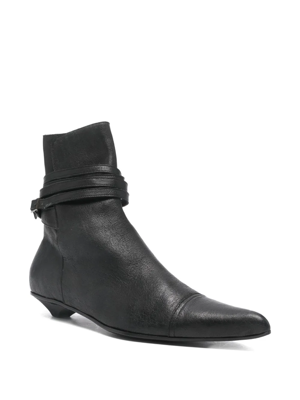 Pre-owned Romeo Gigli 1990s Strap-detail Ankle Boots In Black