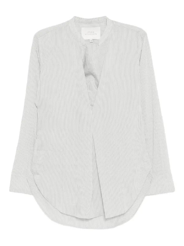 Studio Nicholson Chalk Stripe Pampa Top in White