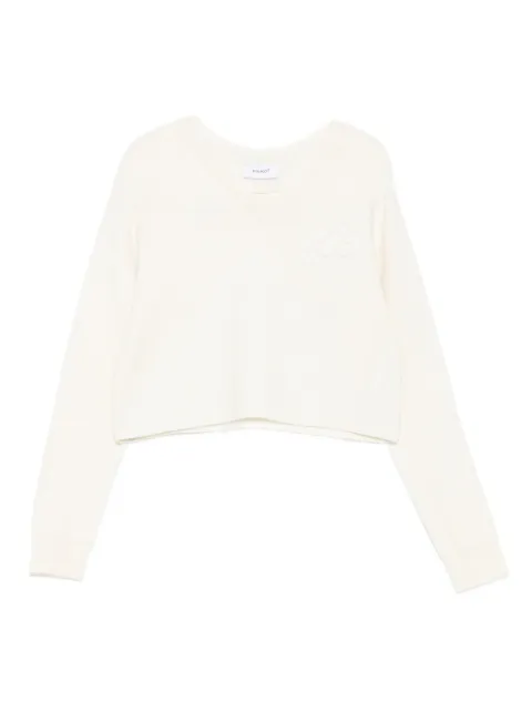 Pinko Kids embossed v-neck sweater