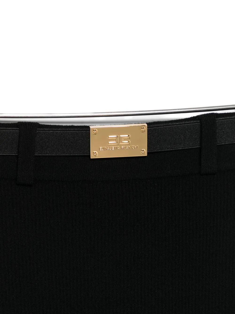 Elisabetta Franchi La Mia Bambina Logo-plaque Skirt In Black