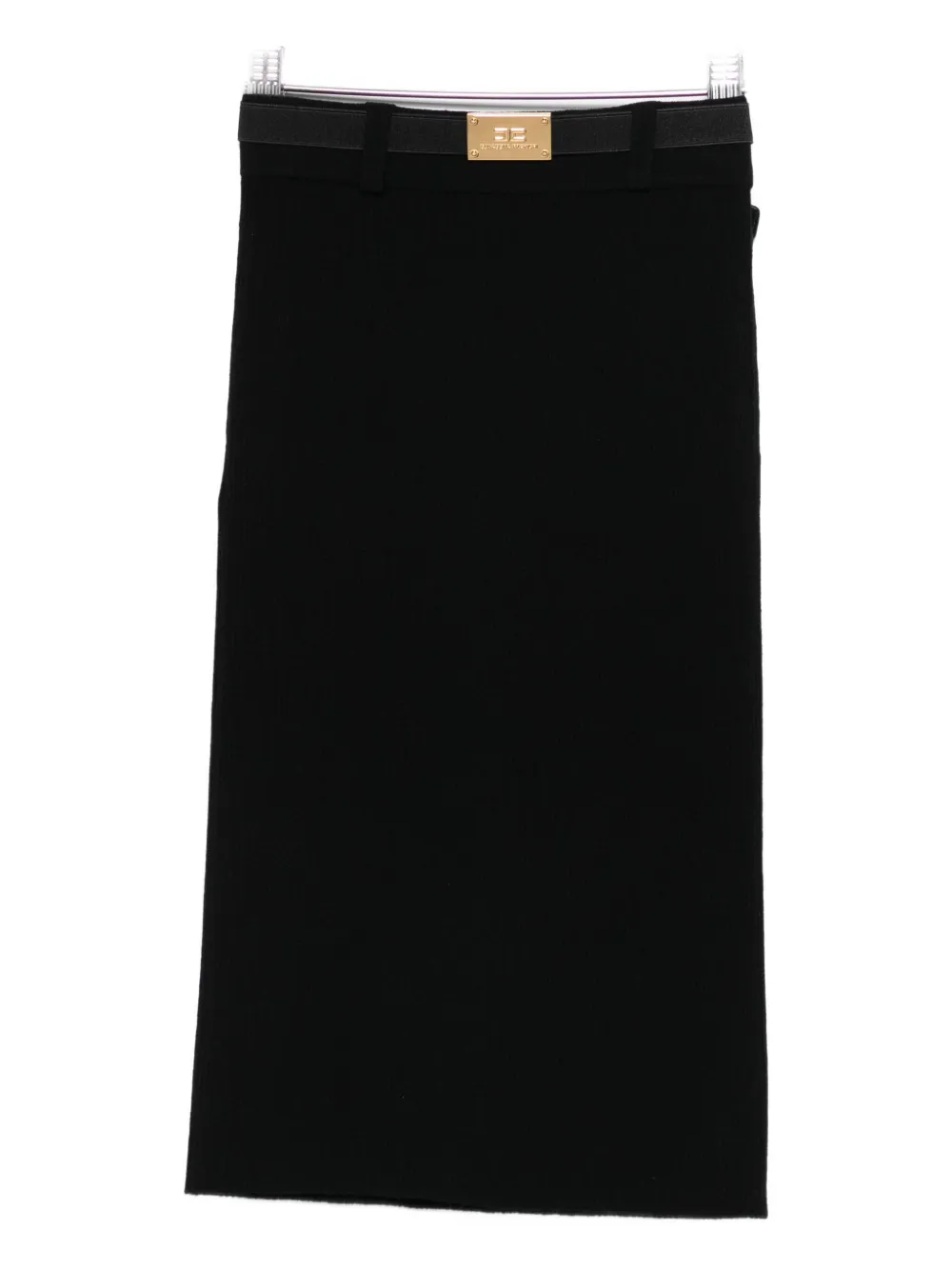 Elisabetta Franchi La Mia Bambina Logo-plaque Skirt In Black