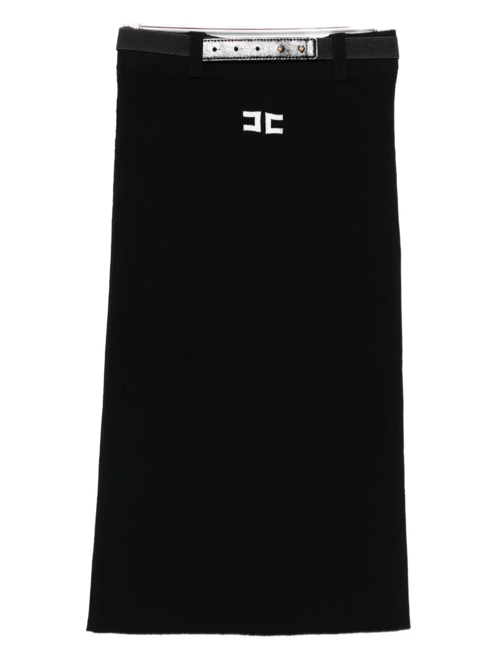 Elisabetta Franchi La Mia Bambina Logo-plaque Skirt In Black