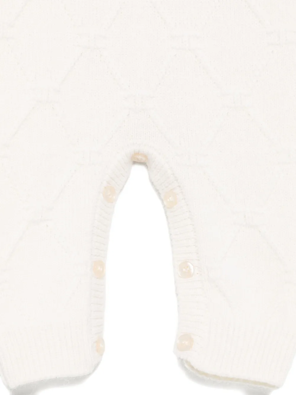 Elisabetta Franchi La Mia Bambina Romper met diamantpatroon Wit