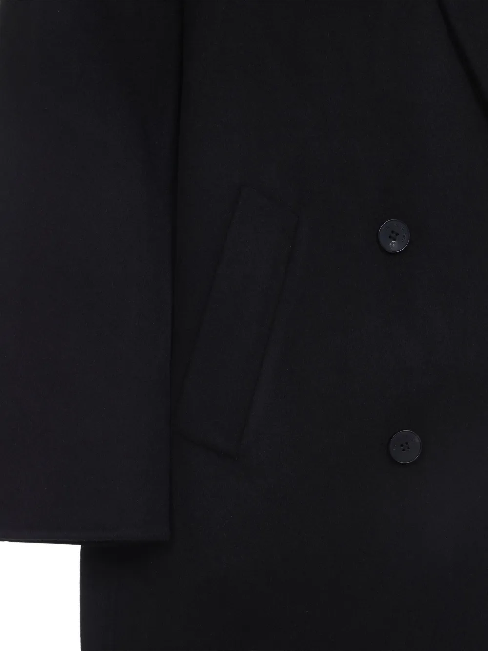 The Frankie Shop Black Wool Gaia Double Breasted Coat In Black