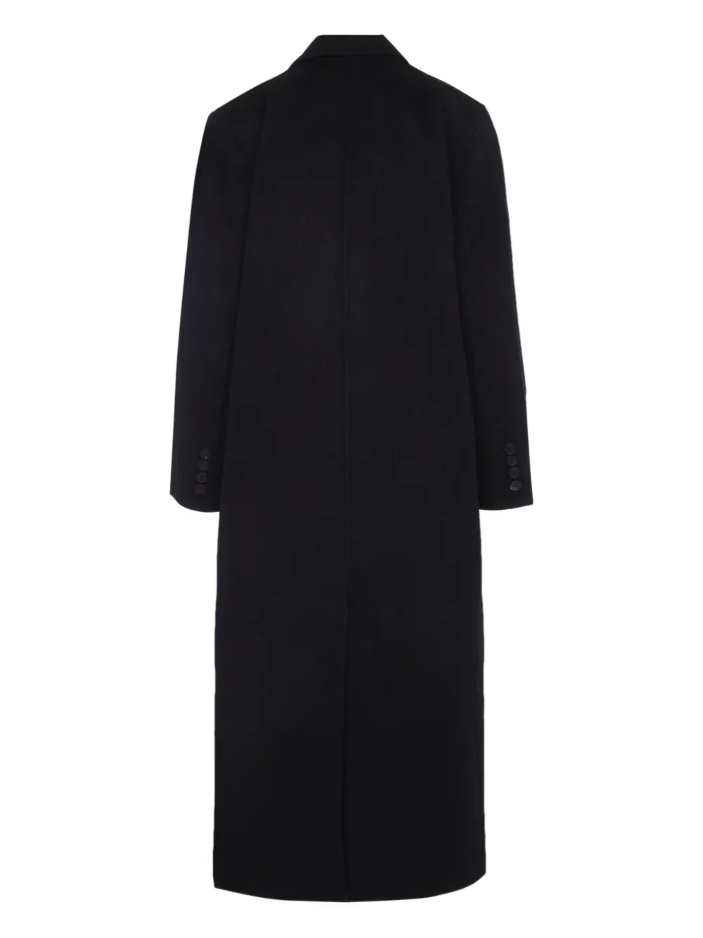 The Frankie Shop Black Wool Gaia Double Breasted Coat In Black