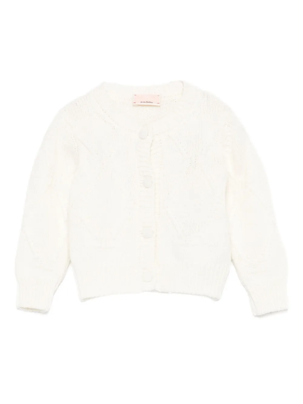 Elisabetta Franchi La Mia Bambina diamond-pattern cardigan | White | Image 1