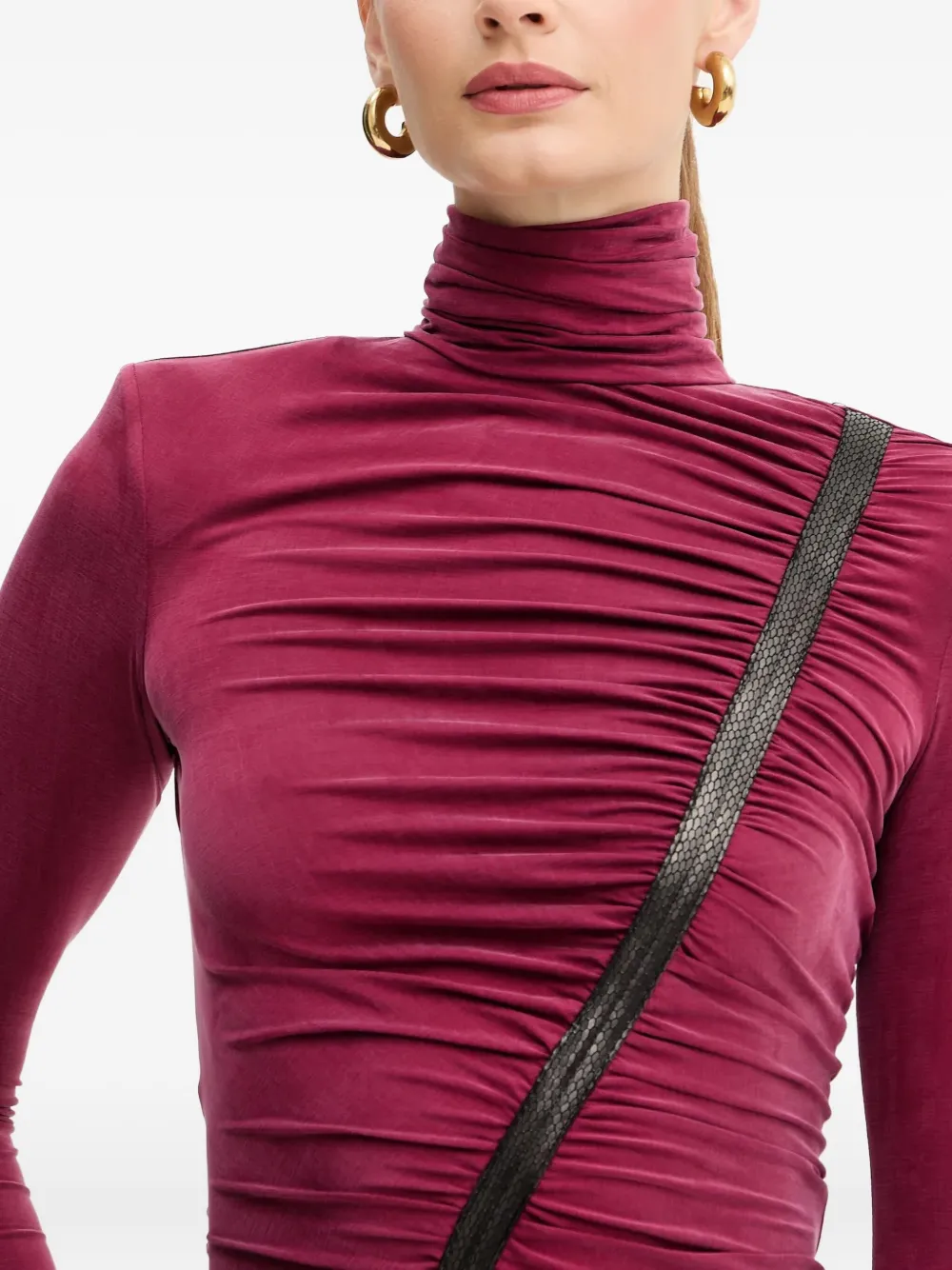 Elisabetta Franchi Jurk met ruches en ritssluiting Roze