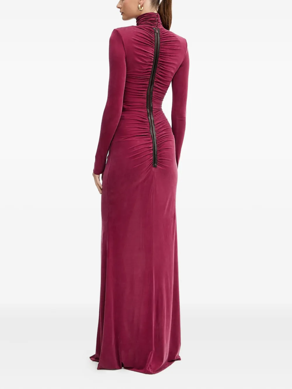 Elisabetta Franchi Jurk met ruches en ritssluiting Roze