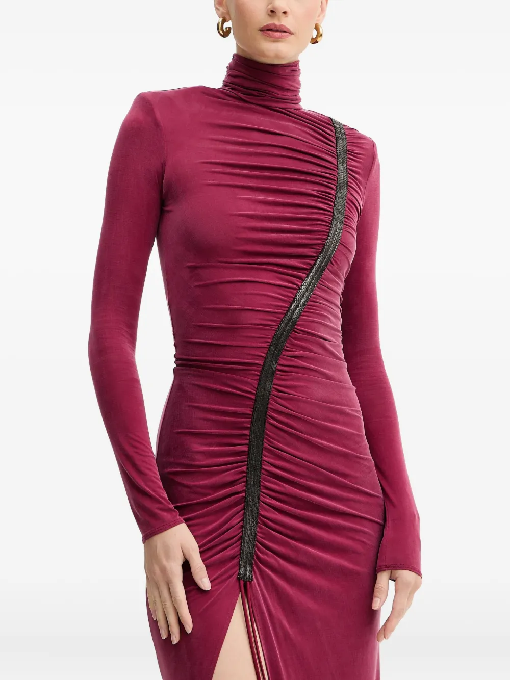 Elisabetta Franchi Jurk met ruches en ritssluiting Roze