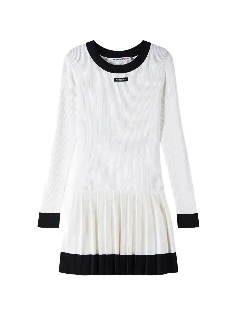 Patrizia Pepe girl Abito con applicazione logo - Bianco