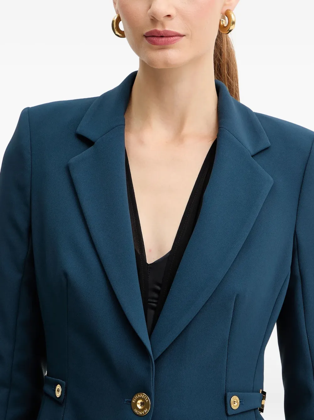 Elisabetta Franchi Button Embellished Blazer In Blue