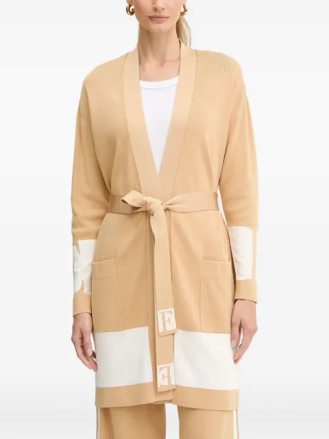 Elisabetta Franchi tie-waist pocket knitted coat