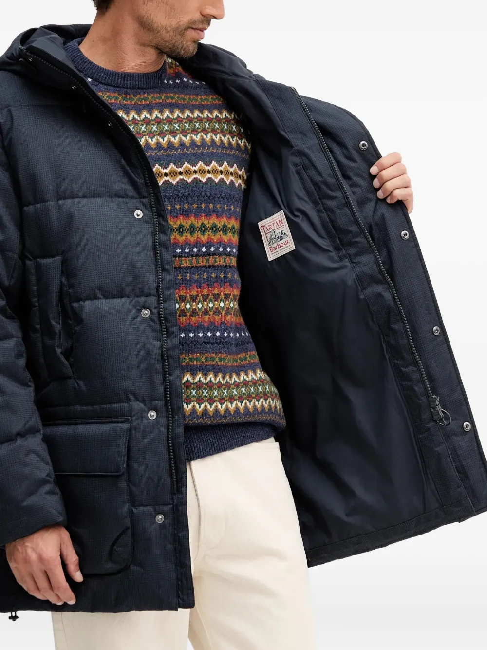 Barbour Gewatteerd jack met geborduurd logo Blauw