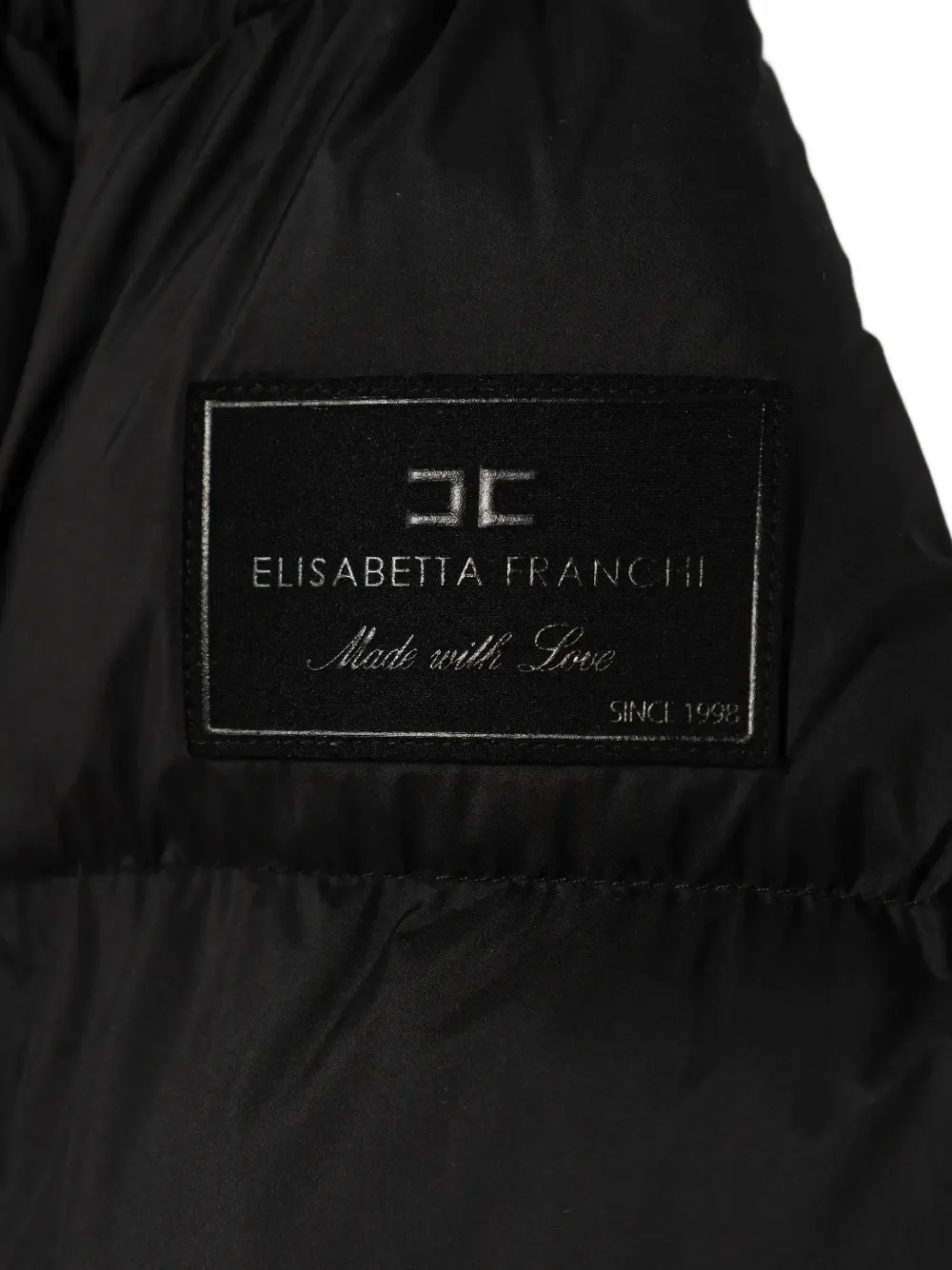 Elisabetta Franchi La Mia Bambina Donsjack met rits Zwart