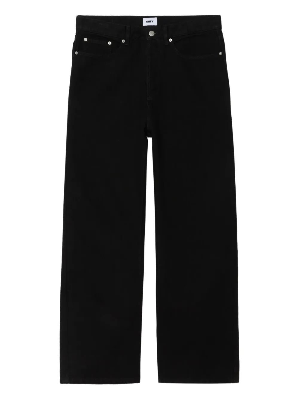 Obey Classic Baggy logo patch denim trousers | Black | Image 1