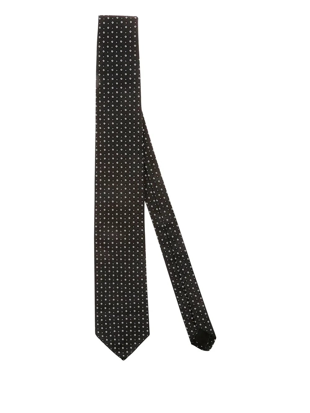 BIGI MILANO geometric-pattern silk tie | Black | Image 1