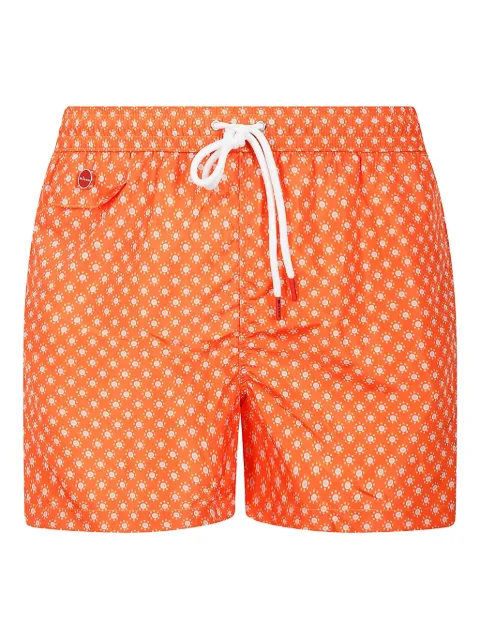 Kiton geometric-print swim shorts