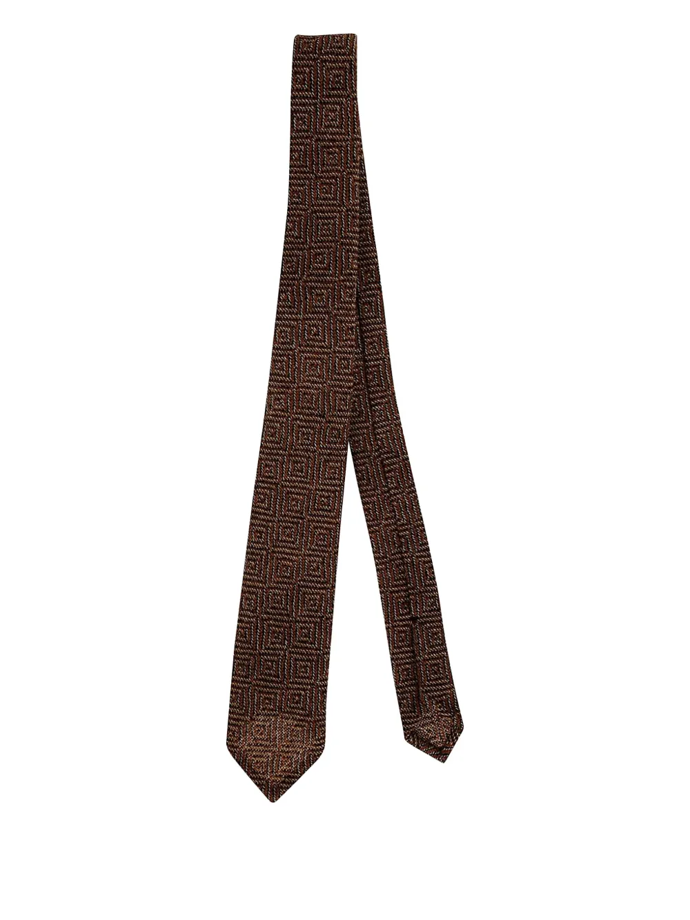 PETRONIUS geometric-pattern wool tie | Brown | Image 1
