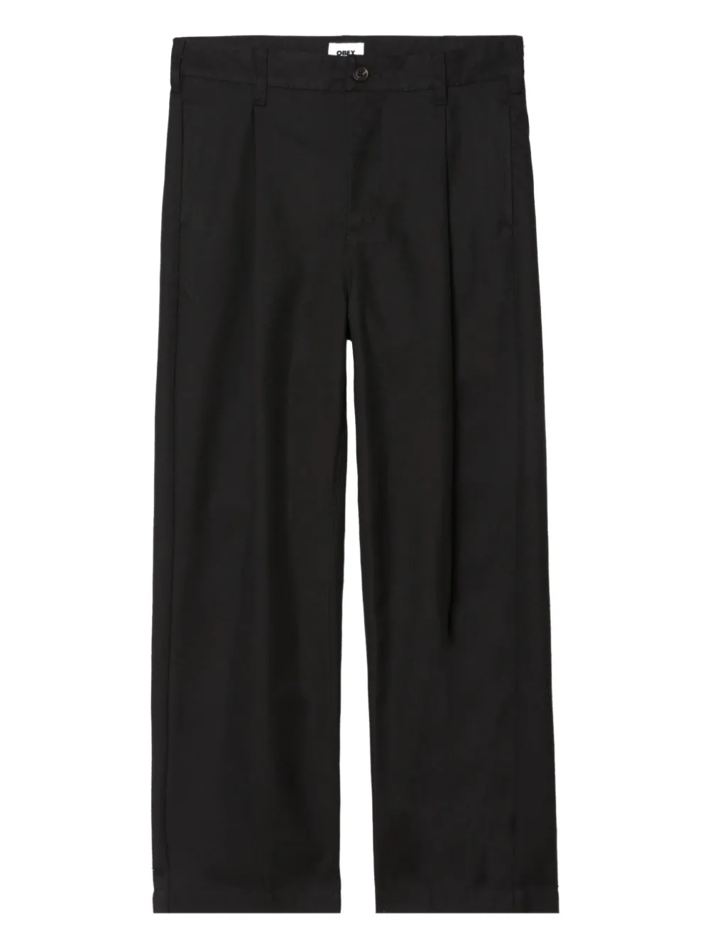 Obey Armel pleated cotton trousers | Black | Image 1