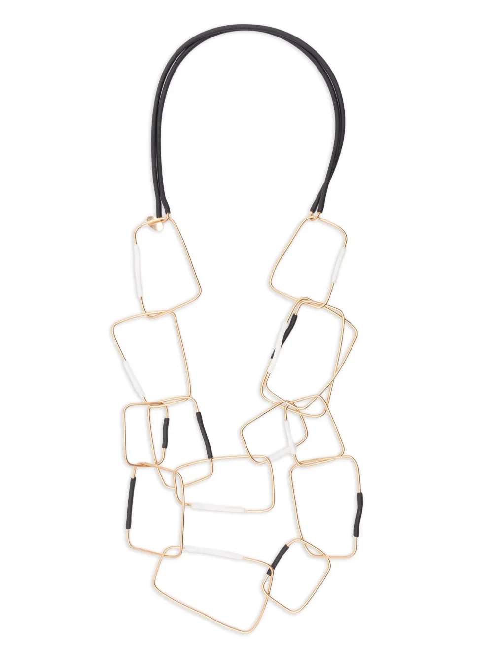 Liviana Conti Leather Geometric Necklace In Gold