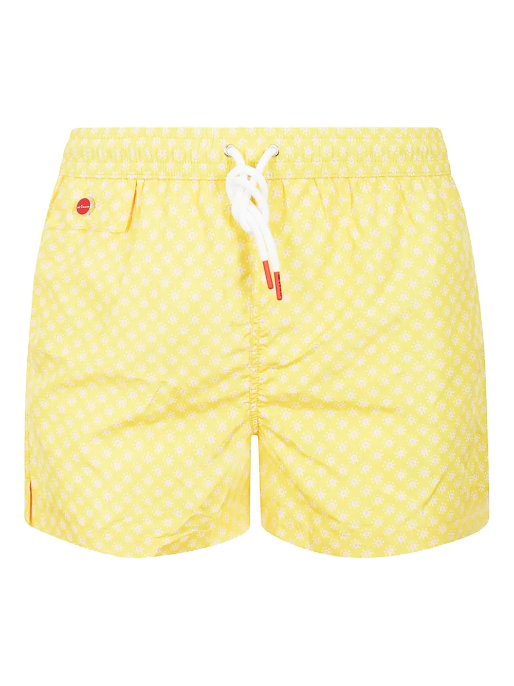 Kiton flower-print drawstring swim shorts | Yellow | Image 1