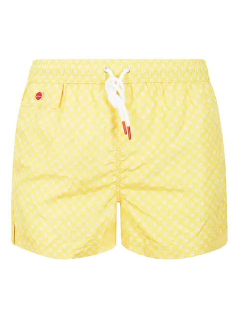 Kiton flower-print drawstring swim shorts