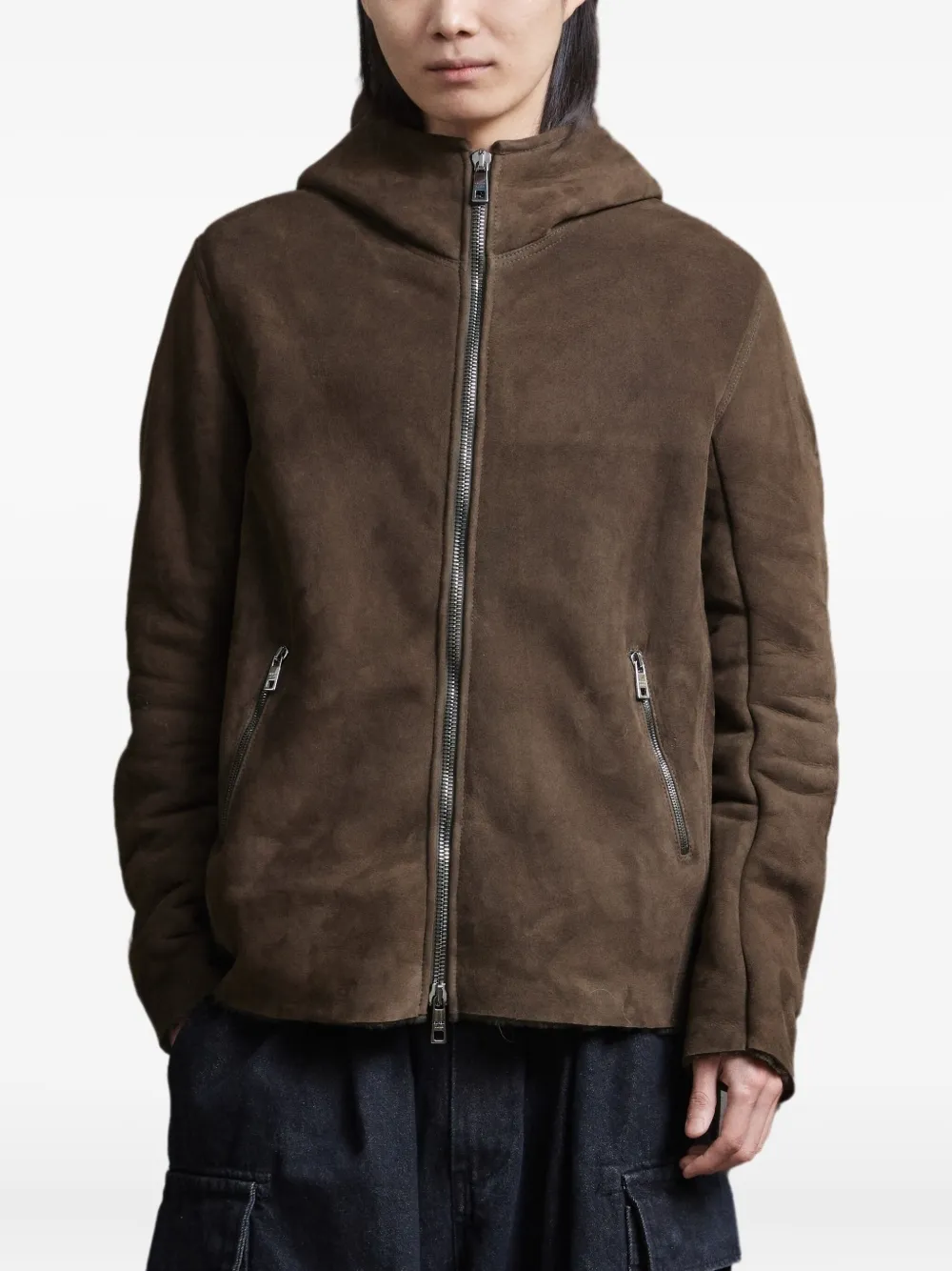 Giorgio Brato hooded shearling jacket | Brown | Image 1